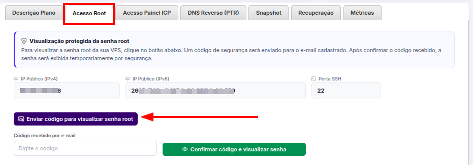 Visualizando senha