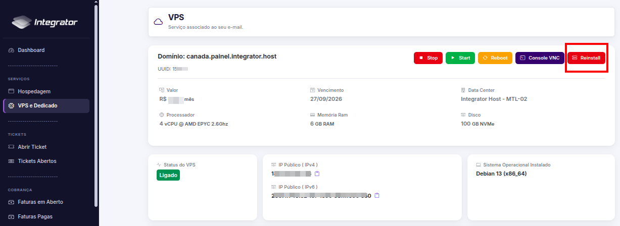 Reinstalação VPS