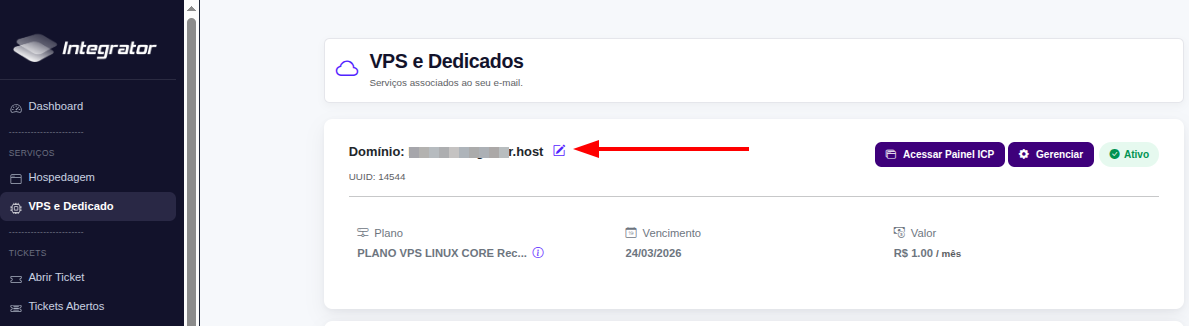 Descrição do plano vps